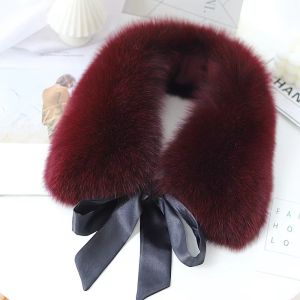 LUXELU Ấm áp Khăn quàng cổ lông thú Lông mềm mại Lông thú giả Khăn quàng cổ Siêu cổ áo giả cho mùa thu đông