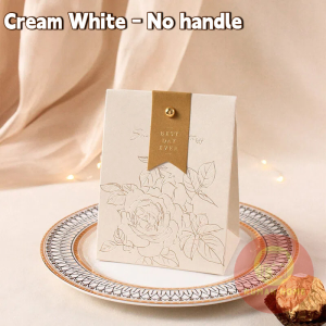 Wedding Candy Gift Box with Bow & PU Leather Handle Champagne Door Gift Box for Party Favour