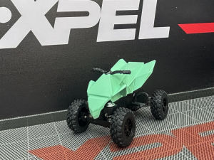 1/32 เทสลา มอเตอร์ไซค์วิบากสำหรับเด็ก โมเดลรถโลหะผสมหมุนสี่ล้อ ยานพาหนะออฟโรดหล่อ โมเดลรถ ของเล่นสำหรับเด็ก ของขวัญ