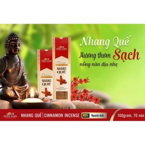 [FREESHIP MAX] Combo 3 hộp Nhang quế sạch cao cấp Quế Rừng Xanh 100% nguyên chất với hương quế rừng Trà Bồng tự nhiên 70 nén/gói giúp thư thái tinh thần - Quế Rừng Xanh