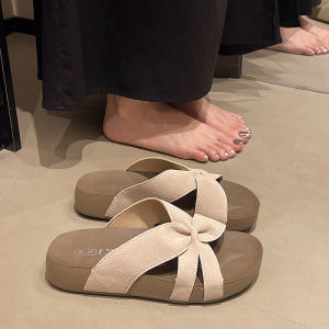 Free Shipping Thick-Soled Criss-Cross Strap Sandals For Women Summer Outdoor Wear 2026 New Style Slip-On Casual Beach Sandals