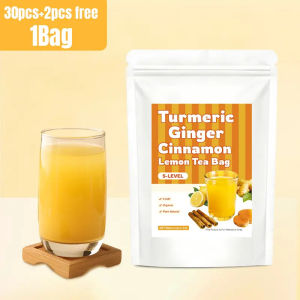 Turmeric Ginger Cinnamon Tea l100% Handmade Eco Bags I Vegan Sugar-Free Caffeine-Free & Gluten-Free Golden Turmeric Tea  Indian Turmeric + Yunnan-Guizhou Ginger + Sri Lanka Cinnamon + Vietnam Lemon!Warm & Healthy Drink