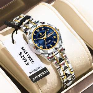 Top POEDAGAR business watch for women waterproof 2025 sale original elegant tungsten steel diamond dual calendar luminous quartz watch