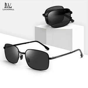 LouisWill Photochromic Sunglasses Foldable Men Women Polarized Chameleon Glasses Driving Goggles Anti-glare Sun Glasses Night Vision Lens UV Protection Chic Retro Sun glasses