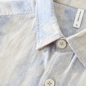 ≮1005≯100% Cotton Anti-pilling Spring Autumn Men Casual Shirts Long Sleeve Turn Down Collar Tie Dye Clothing