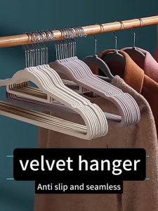 Clotheshangers Non-slip Velvet Hangers Space-saving Elegant Coat Clothes Hanger Strong Durable