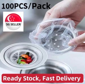 [LOCAL SELLER] 100pcs Anti-clog Sink Drain Filter Screen Trash Strainer Garbage Mesh Bag kitchen filter bag drain outlet residue filter water cut bag