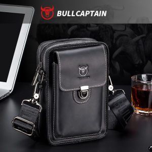 Nam Da Bò Sáp Ngựa Điên da bò thắt lưng thường nhật da túi đeo hông cho điện thoại di động chính hãng túi điện thoại di động đeo chéo đeo vai đa năng