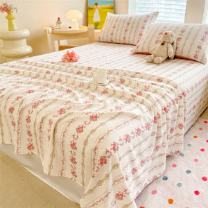 【discount store】Printed Bed Sheet for Double Beds Single/Queen/King Top Sheets for Beds Checked Fabric Flat Bed Sheets