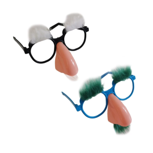 Funny Old Man Glasses Funny Nose Pretend Glasses with Mustache and Eyebrows Halloween Cosplay Costume Accessories