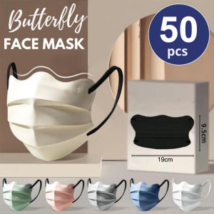 50PCS/Pack Butterfly Face Mask 3-layer Dust Mask V-shaped Mask Design to Protect Against UV Rays Homeware