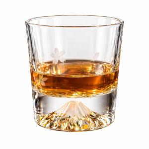 [Yi Zhi Bi] Edo Glass Mount Fuji Tumbler with Wooden Gift Box Singapore