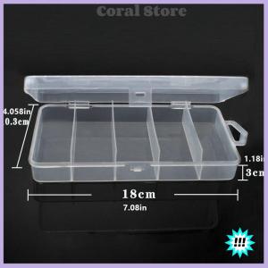 【Coral】💖【HOT SALE】🎈🎈 5 Compartments Fishing Tackle Box Storage Case Fly Fishing Lure Spoon Hook Bait Case Boxes Fishing Accessories Tools