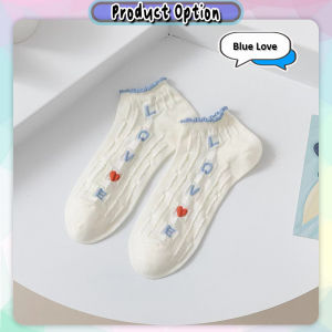 [iRojak] Flower Ankle Socks Floral Short Socks Women Ankle Cotton Sock 花边短袜子女 Stokin Pendek Perempuan - SK40