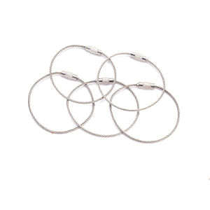 20pcs 2mm Stainless Steel Wire Keychain Ring Heavy Duty Luggage Tags Loops Tag Keepers