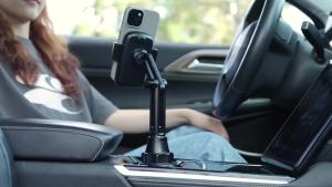 LISEN Upgraded Version Cup Holder Phone Holder 360 °   Adjustable Long Neck Car Phone Mount Golf Cart Phone Holder Truck Jeep Accessories for iPhone 17 Air Pro Samsung and All 4-7 Phone