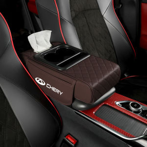 For Chery Tiggo 5x 8 7 Pro 4 Omoda 5 E5 TJ-1 Face QQ EQ1 EV 2025 3 In 1 Car Center Console Cushion Pad With Tissue Box Armrest Pad Elbow Support Pad Cup Holder Storage Bag