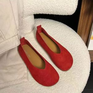 Free Shipping Shallow-Toe Flats 2026 Spring/Autumn Collection Round-Toe Comfortable Flat-Soled Soft-Sole Durable And Suitable For Outdoor Wear WomenS Shoes