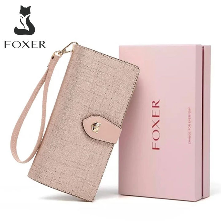 FOXER Women Leather Wallet Long Bifold Wallet Clutch Cellphone Bag with  Wristlet Card Holder Lazada PH