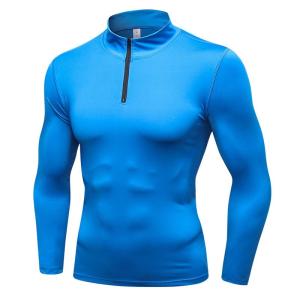 Mens Autumn Winter Sports Sweaters Fitness Running Training Long Sleeves Half Zipper Stretch Quick-drying Stand Collar Sweater