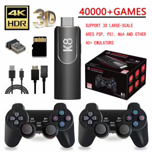 k8 เกมส์ต่อทีวี game stick เกม HDMI 4K เครื่องเล่นเกมย้อนยุค ที่จับเกมบลูทูธ 64Gb ในตัวมี 40000 game