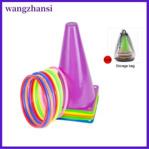 wangzhansi Bên Trò chơi Vòng quăng trò chơi lễ hội Combo Set mềm nhựa cones Vòng quăng trò chơi ném trò chơi đồ chơi cho Kid người lớn
