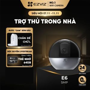 Camera WI-FI Trong Nhà EZVIZ E6 3K Quay Quét 360 Độ Phát Hiện Người Và Thú Cưng Vẫy Tay Để Tạo Cuộc Ggọi Bảo Hành 24 Tháng