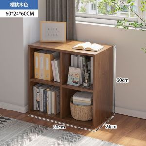 LZD  Short Bookcase Floor Bookcase Simple Bay Window Grid Cabinet Home Living Room Storage Rack Bedroom Storage Cabinet Locker