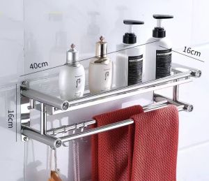 Rak Handuk Gantungan Dinding /Rak Kamar Mandi Stainless Gantungan Handuk Model Tanpa Mesin Bor