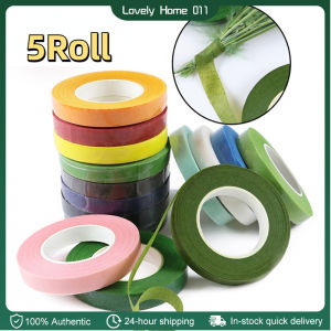 5 Roll Flower Floral Tape Florist Elastic Tape Floral Waterproof Self Adhesive Green Paper Type Tape