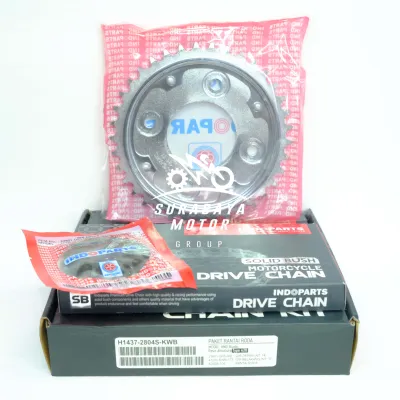 Gearset Revo Absolute Blade INDOPART 428 Tebal 28104-KWB Komplit Revo Fit FI Injeksi Kemasan BARU Hitam Solid Bush SB