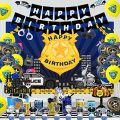 JOYMEMO Police Birthday Decoration Children's Party, Police Theme Balloon, Happy Birthday Banner, Happy Birthday Police Background Cake, Police Theme Birthday Party Top. 