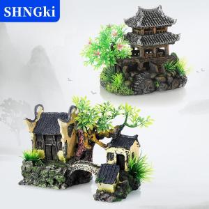 SHNGki Mô phỏng trang trí bể cá trang trí nhựa trang trí bể cá cảnh quan mô hình nhà Bể cá trang trí bể cá
