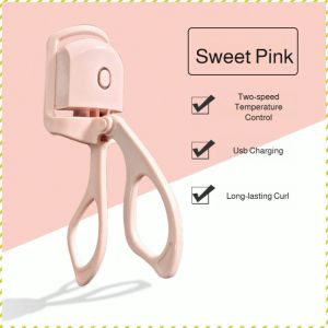 Eyelash Curler Curl and Hold for a Long Time Pink Eyelash Curler Electric Humanized Grip Practicality