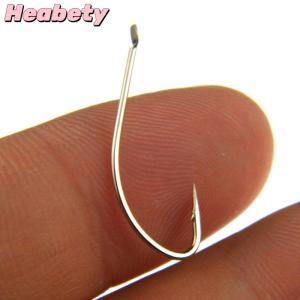 Heabety 100pcs Boxed White Fox Hooks Barbed Silver High Carbon Steel For Pelteobagrus Fulvidraco And Snapper Fishing
