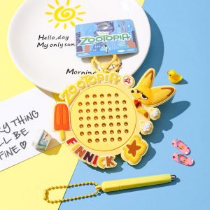 YOCKY DIY  Drawing Board Keyring Animal Zoo City Relaxing Toy Judy Nick Keychain Bag Hanging Bag Ornament Drawing Toy Pendant Educational