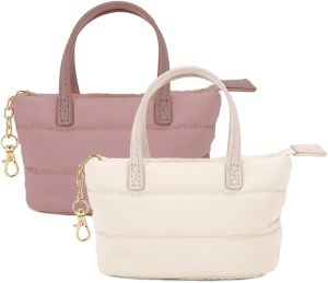 YFGBCXMakeup Bag Puffy Cosmetic Bag Keychain Pouch Bag forMakeup Kit Cute Lipstick Pouch Coin Purse