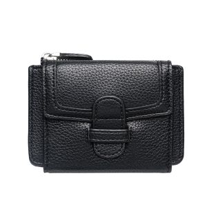 LANGJ ดอกเดซี่เล็ก กระเป๋าสตางค์บางพิเศษ กันน้ำกันน้ำได้ สีลูกอมสี กระเป๋าสั้นผู้หญิง เรโทร ลำลองแบบสบายๆ กระเป๋าใส่เหรียญวินเทจ ผู้หญิงสาว