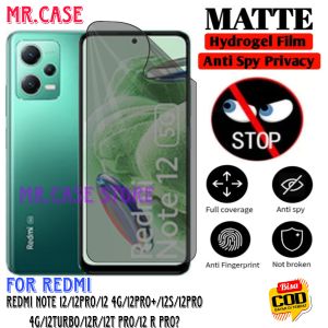 Anti Gores Hydrogel PRIVACY MATTE REDMI NOTE 12/12 PRO/12 4G/12 PRO+/12 S/12 PRO 4G/12 TURBO/12 R/12 T PRO/ 12 R PRO / 12 pro speed / 12 discovery Screen Protector Full Cover