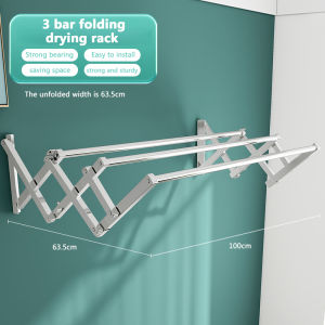 YOYOU 1M-2M 3/4/5 Bar Stainless Steel Retractable Wall Mounted Clothes Hanger | Ampaian Baju | Outdoor Hanger | Retractable Drying Rack |