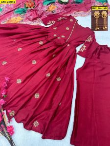 Red Heavy Faux Georgette Gown🤩🤩🤩