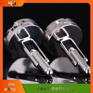 HB 1Pair Vintage Mens Cufflinks Watch Movement Cuff Links Wedding Silver Steampunk