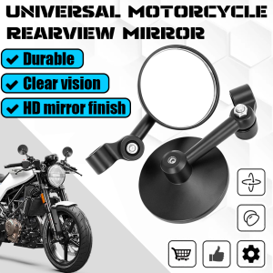 2PCS CNC Universal Adjustable Round Bar-End Motorcycle Mirrors
