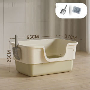 Cat Litter Box Large Size Semi Enclosed Deodorization Leakage Prevention Cat Toilet Tray With Scoop Bekas Pasir Kucing