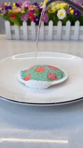 1PC Magic Cleaning Sponge Cartoon Flowers Compressed Wood Pulp Scouring Pads Kitchen Non-stick Oil