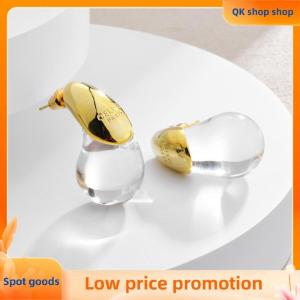 ✨QK shop✨ 1Pair Transparent Resin Water Drop Earrings Simple Versatile Fashion Earrings For Women Girls Personalized Earrings Gifts