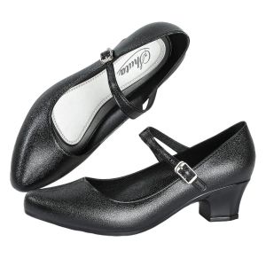 Womens Blackshoes Korean Style Frosted Finish High-Heeled 5CM Non-Slip Waterproof Rubber Shoes for All Seasons & Work