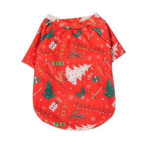 Baju Anjing Kucing Kostum Kaos Natal Christmas - Top Shirt Premium Import - Baju Natal Anjing - Baju Natal Kucing - Baju Natal Hewan Santa - Kostum Natal Lucu Untuk Kucing Peliharaan