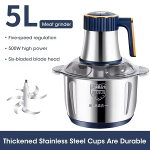 5L large capacity stainless steel multi-functional fully automatic meat grinder mixer with 6 blades meat grinder