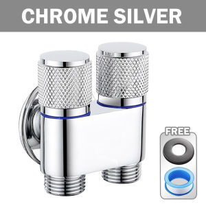 ALX MALAYSIA Toilet Faucet Double Water Tap Valve Washing Machine Faucet Space Saving Auto Stop Water Full Brass Valve Keran Air 水龙头